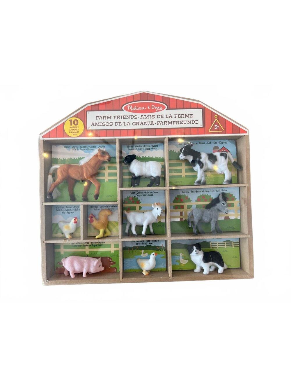 Melissa & Doug Farm Friends 10 piece collectible Miniature Animal Figures Set